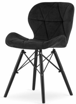 Krzesło tapicerowane VASTO BLACK VELVET SMOKE