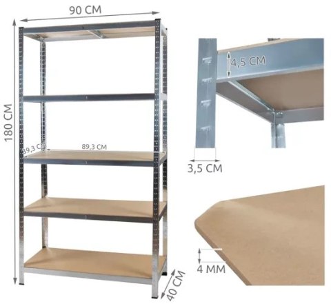 REGAŁ 180X90 METALOWY – SOLIDNY, WYTRZYMAŁY, DO PIWNICY, BIURA, WARSZTATU 180x90x40 REGAŁ 180X90 METALOWY – SOLIDNY, WYTRZYMAŁY, DO PIWNICY, BIURA, WARSZTATU 180x90x40