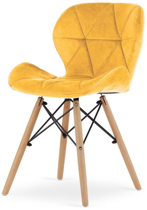 Krzesło tapicerowane VASTO MUSTARD VELVET Krzesło tapicerowane VASTO MUSTARD VELVET