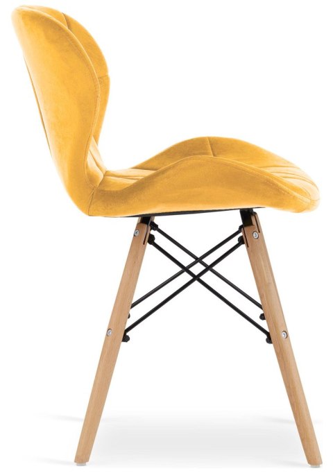 Krzesło tapicerowane VASTO MUSTARD VELVET Krzesło tapicerowane VASTO MUSTARD VELVET