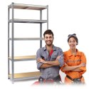 REGAŁ UNIWERSALNY METALOWY – SOLIDNY, WYTRZYMAŁY, DO PIWNICY, BIURA, WARSZTATU 180 x 90 x 30 cm Humberg