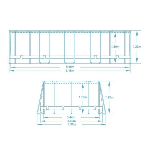 Basen ogrodowy stelażowy 610 x 366 x 122 cm 12w1 Bestway 5611R Basen ogrodowy stelażowy 610 x 366 x 122 cm 12w1 Bestway 5611R