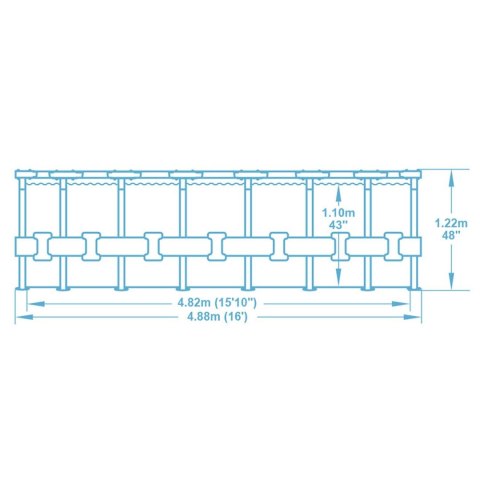Basen ogrodowy stelażowy 488 x 122 cm 11w1 Bestway 5619E Basen ogrodowy stelażowy 488 x 122 cm 11w1 Bestway 5619E