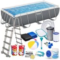 Basen ogrodowy stelażowy 404 x 201 x 100 cm 18w1 BESTWAY
