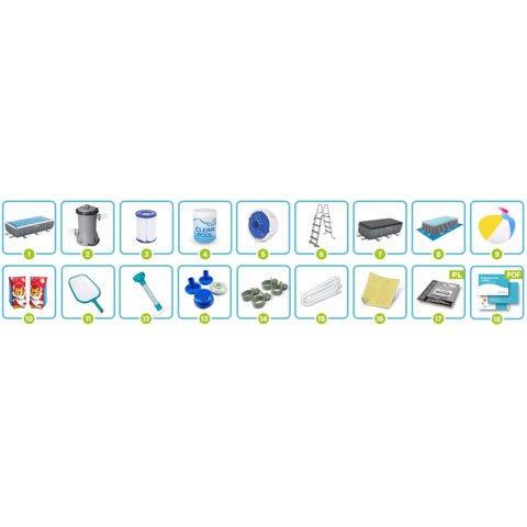 Basen ogrodowy stelażowy 404 x 201 x 100 cm 18w1 BESTWAY Basen ogrodowy stelażowy 404 x 201 x 100 cm 18w1 BESTWAY