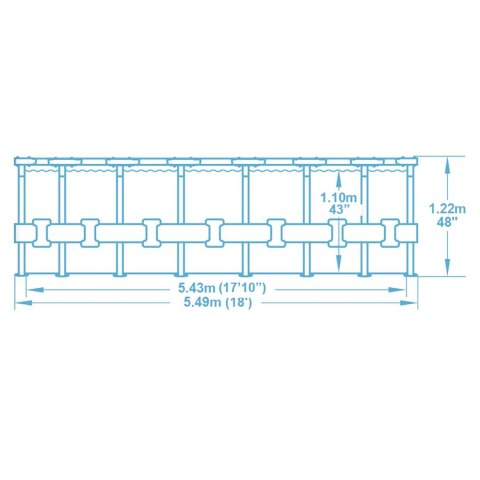 Basen ogrodowy stelażowy 488 x 122 cm 18w1 Bestway 5619E Basen ogrodowy stelażowy 488 x 122 cm 18w1 Bestway 5619E
