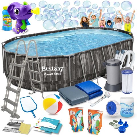 Basen ogrodowy stelażowy 610 x 366 x 122 cm 18w1 Bestway 5611R Basen ogrodowy stelażowy 610 x 366 x 122 cm 18w1 Bestway 5611R