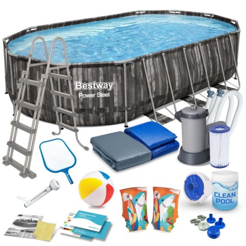 Basen ogrodowy stelażowy 610 x 366 x 122 cm 18w1 Bestway 5611R Basen ogrodowy stelażowy 610 x 366 x 122 cm 18w1 Bestway 5611R