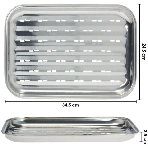 BLASZKA TACKA DO GRILLOWANIA 34,5x24CM STAL NIERDZEWNA BLASZKA TACKA DO GRILLOWANIA 34,5x24CM STAL NIERDZEWNA