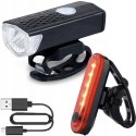 Lampka Rowerowa Akumulatorowa Przód Tył Lampa Na Rower LED USB Światło