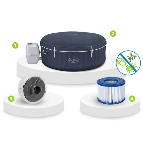 Dmuchane SPA Lay-Z Miami Blue 4 osobowe Bestway 6001C Dmuchane SPA Lay-Z Miami Blue 4 osobowe Bestway 6001C
