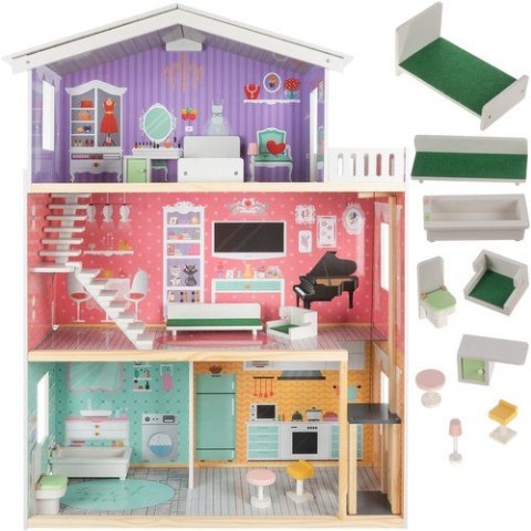 Domek dla lalek Kruzzel Duży Domek dla Lalek 114 cm 114 cm Domek dla lalek Kruzzel Duży Domek dla Lalek 114 cm 114 cm