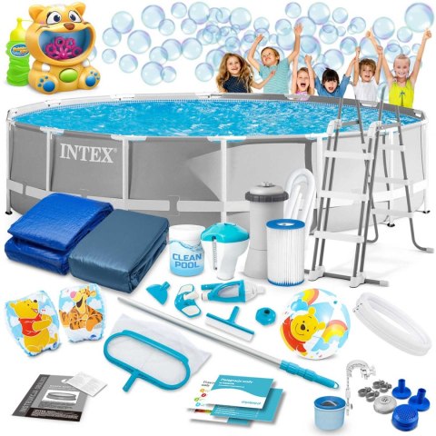 Basen ogrodowy stelażowy 427 x 107 cm 21w1 INTEX 26720 + maszynka do baniek GRATIS Basen ogrodowy stelażowy 427 x 107 cm 21w1 INTEX 26720 + maszynka do baniek GRATIS