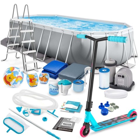Basen ogrodowy stelażowy 610 x 305 x 122 cm 21w1 INTEX 26798 + hulajnoga GRATIS Basen ogrodowy stelażowy 610 x 305 x 122 cm 21w1 INTEX 26798 + hulajnoga GRATIS