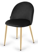 Krzesło tapicerowane GLORIA BLACK VELVET GOLD