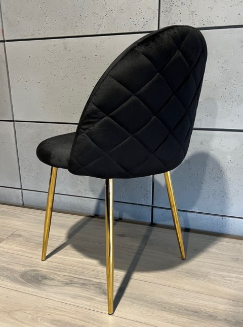 Krzesło tapicerowane GLORIA BLACK VELVET GOLD Krzesło tapicerowane GLORIA BLACK VELVET GOLD