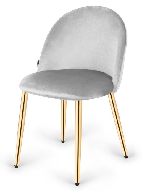 Krzesło tapicerowane GLORIA LIGHT GREY VELVET GOLD Krzesło tapicerowane GLORIA LIGHT GREY VELVET GOLD