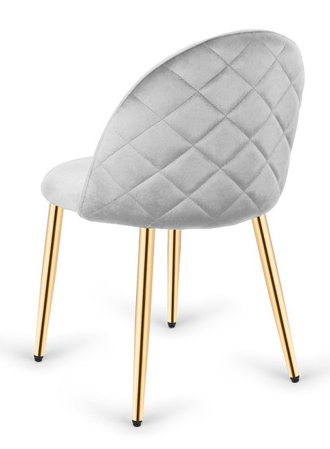 Krzesło tapicerowane GLORIA LIGHT GREY VELVET GOLD Krzesło tapicerowane GLORIA LIGHT GREY VELVET GOLD