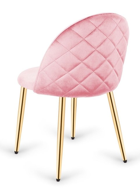 Krzesło tapicerowane GLORIA PINK VELVET GOLD Krzesło tapicerowane GLORIA PINK VELVET GOLD