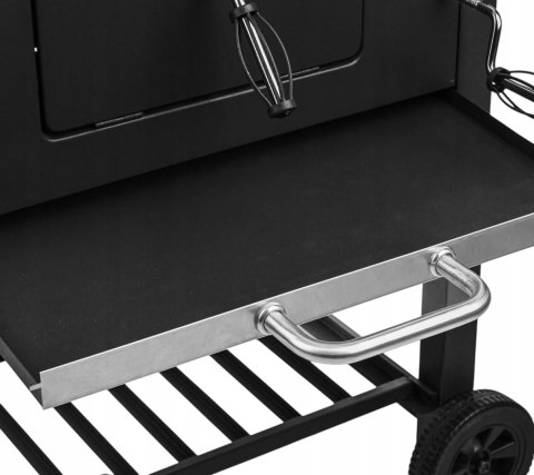 GRILL WĘGLOWY OGRODOWY DUŻY ŻELIWNY RUSZT Z POKRYWĄ POPIELNIK + TERMOMETR GRILL WĘGLOWY OGRODOWY DUŻY ŻELIWNY RUSZT Z POKRYWĄ POPIELNIK + TERMOMETR