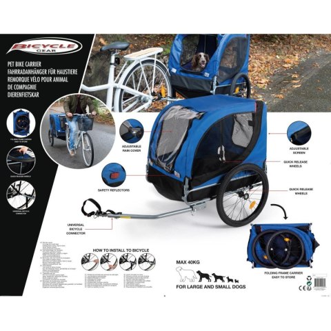 PRZYCZEPKA ROWEROWA DLA ZWIERZĄT DO 40 KG PRZYCZEPKA ROWEROWA DLA ZWIERZĄT DO 40 KG