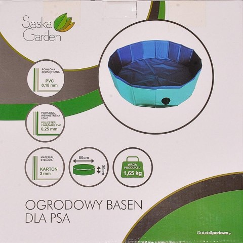 BASEN OGRODOWY SKŁADANY DLA PSA 80X30CM SASKA GARDEN BASEN OGRODOWY SKŁADANY DLA PSA 80X30CM SASKA GARDEN