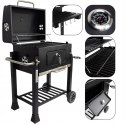DUŻY GRILL WĘGLOWY Z ŻELIWNYM RUSZTEM I TERMOMETREM - IDEALNY NA ŚWIĘTA!