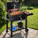 DUŻY GRILL WĘGLOWY Z ŻELIWNYM RUSZTEM I TERMOMETREM - IDEALNY NA ŚWIĘTA!