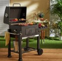 DUŻY GRILL WĘGLOWY Z ŻELIWNYM RUSZTEM I TERMOMETREM - IDEALNY NA ŚWIĘTA!