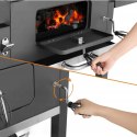 DUŻY GRILL WĘGLOWY Z ŻELIWNYM RUSZTEM I TERMOMETREM - IDEALNY NA ŚWIĘTA!