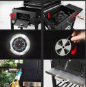 DUŻY GRILL WĘGLOWY Z ŻELIWNYM RUSZTEM I TERMOMETREM - IDEALNY NA ŚWIĘTA!