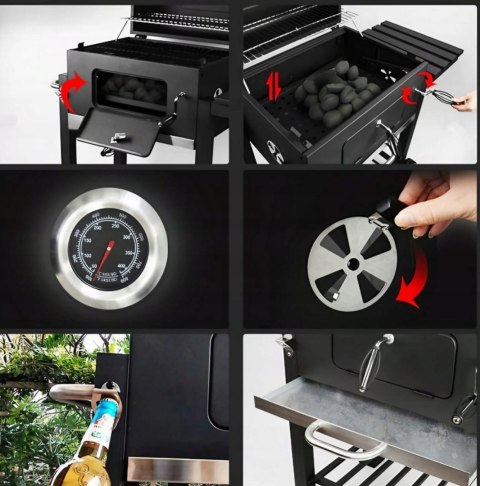DUŻY GRILL WĘGLOWY Z ŻELIWNYM RUSZTEM I TERMOMETREM - IDEALNY NA ŚWIĘTA! DUŻY GRILL WĘGLOWY Z ŻELIWNYM RUSZTEM I TERMOMETREM - IDEALNY NA ŚWIĘTA!