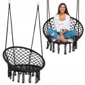 HUŚTAWKA OGRODOWA WISZĄCA BOCIANIE GNIAZDO - KOMFORT I STYL BOHO CZARNY