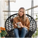 HUŚTAWKA OGRODOWA WISZĄCA BOCIANIE GNIAZDO - KOMFORT I STYL BOHO CZARNY