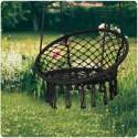 HUŚTAWKA OGRODOWA WISZĄCA BOCIANIE GNIAZDO - KOMFORT I STYL BOHO CZARNY
