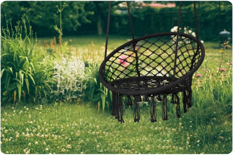 HUŚTAWKA OGRODOWA WISZĄCA BOCIANIE GNIAZDO - KOMFORT I STYL BOHO CZARNY HUŚTAWKA OGRODOWA WISZĄCA BOCIANIE GNIAZDO - KOMFORT I STYL BOHO CZARNY