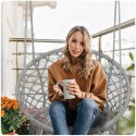 HUŚTAWKA OGRODOWA WISZĄCA BOCIANIE GNIAZDO - KOMFORT I STYL BOHO SZARY
