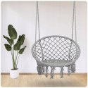 HUŚTAWKA OGRODOWA WISZĄCA BOCIANIE GNIAZDO - KOMFORT I STYL BOHO SZARY