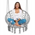 HUŚTAWKA OGRODOWA WISZĄCA BOCIANIE GNIAZDO - KOMFORT I STYL BOHO SZARY