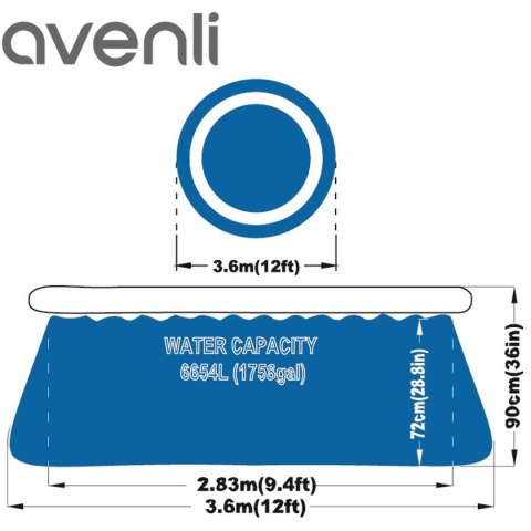 BASEN ROZPOROWY Z DMUCHANYM KOŁNIERZEM 360x90CM 17795 BASEN ROZPOROWY Z DMUCHANYM KOŁNIERZEM 360x90CM 17795