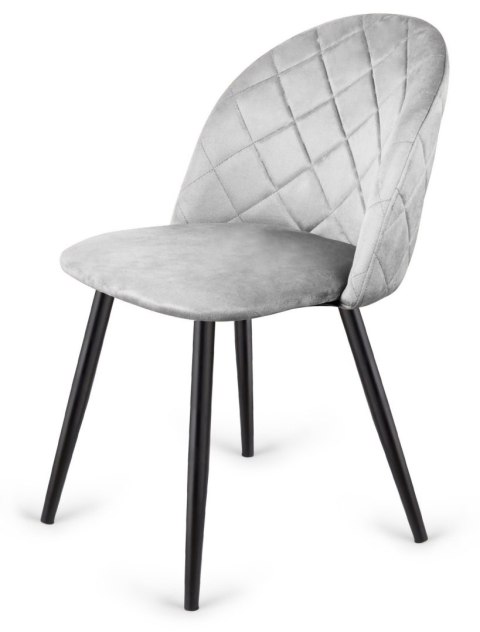 Krzesło tapicerowane GLORIA DIAMOND GREY VELVET OUTLET Krzesło tapicerowane GLORIA DIAMOND GREY VELVET OUTLET