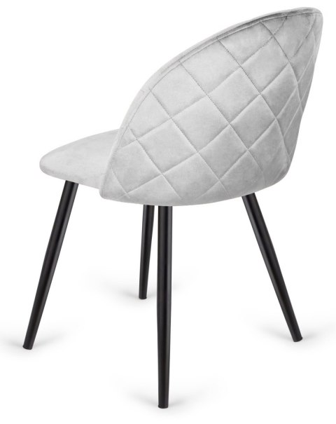 Krzesło tapicerowane GLORIA DIAMOND GREY VELVET OUTLET Krzesło tapicerowane GLORIA DIAMOND GREY VELVET OUTLET