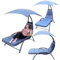 LEŻAK FOTEL Z PARASOLEM BERGAMO 200x125x180CM GRANAT