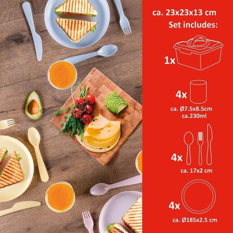 ZESTAW NACZYŃ TURYSTYCZNO PIKNIKOWYCH 21 ELEMENTÓW ALPINA ZESTAW NACZYŃ TURYSTYCZNO PIKNIKOWYCH 21 ELEMENTÓW ALPINA