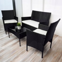 HIT! RATTANOWY ZESTAW OGRODOWY - SOFA + FOTELE + STÓŁ + GRUBE PODUSZKI