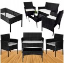 HIT! RATTANOWY ZESTAW OGRODOWY - SOFA + FOTELE + STÓŁ + GRUBE PODUSZKI