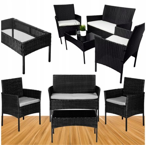 HIT! RATTANOWY ZESTAW OGRODOWY - SOFA + FOTELE + STÓŁ + GRUBE PODUSZKI HIT! RATTANOWY ZESTAW OGRODOWY - SOFA + FOTELE + STÓŁ + GRUBE PODUSZKI