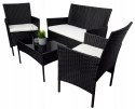 HIT! RATTANOWY ZESTAW OGRODOWY - SOFA + FOTELE + STÓŁ + GRUBE PODUSZKI