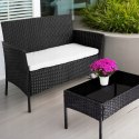 HIT! RATTANOWY ZESTAW OGRODOWY - SOFA + FOTELE + STÓŁ + GRUBE PODUSZKI
