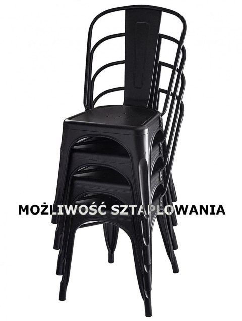 Krzesło metalowe loft CORSICA BLACK II GATUNEK Krzesło metalowe loft CORSICA BLACK II GATUNEK